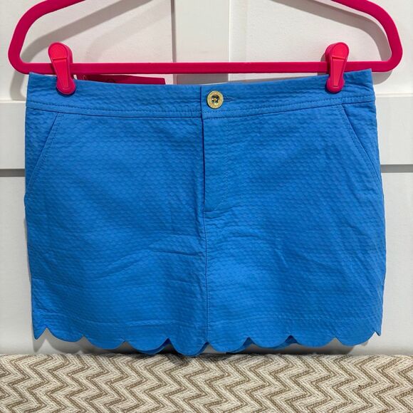 Lilly Pulitzer Colette Scallop Hem Skort Zanzibar Blue NWT - Picture 2 of 11